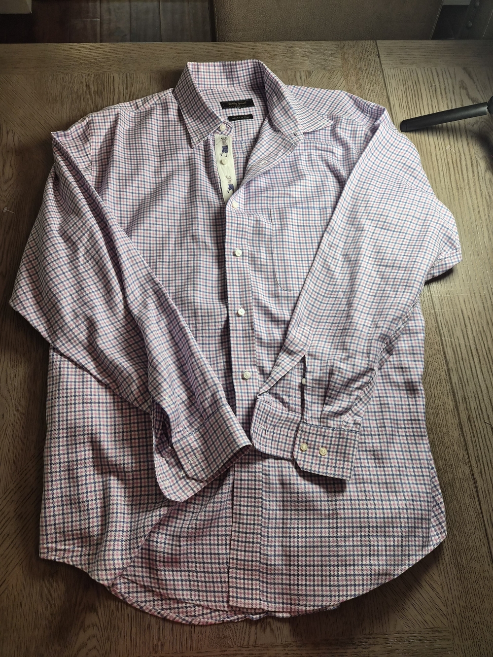 Bobby Jones Pink and Blue Checked Button-Down Shirt
